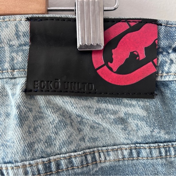 Ecko Unlimited Denim Jeans Men's Size 36 Vintage Wash Retro Y2k streetwear - Picture 6 of 10